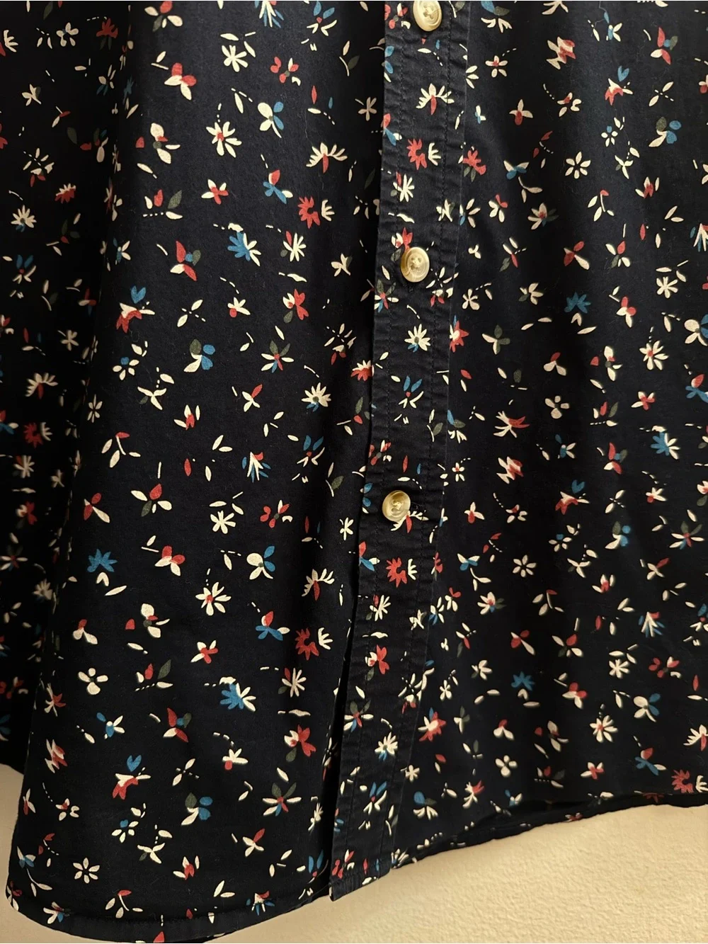 Banana Republic slim fit Navy Floral Short-Sleeve Button-Down Shirt